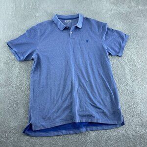 Izod The Advantage Polo Shirt XL Blue Short Sleeve Cotton/Poly Blend Mens 5848